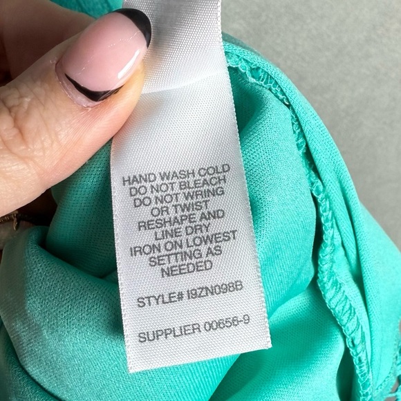 Bisou Bisou Women’s Guipure Lace High Neck Floral Dress Size 4 Teal Blue Party - Picture 4 of 12